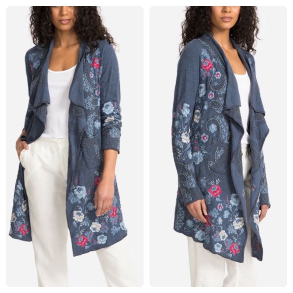 ⬇️ $390 | Johnny Was Indigo Nohan Wrap Long Duster